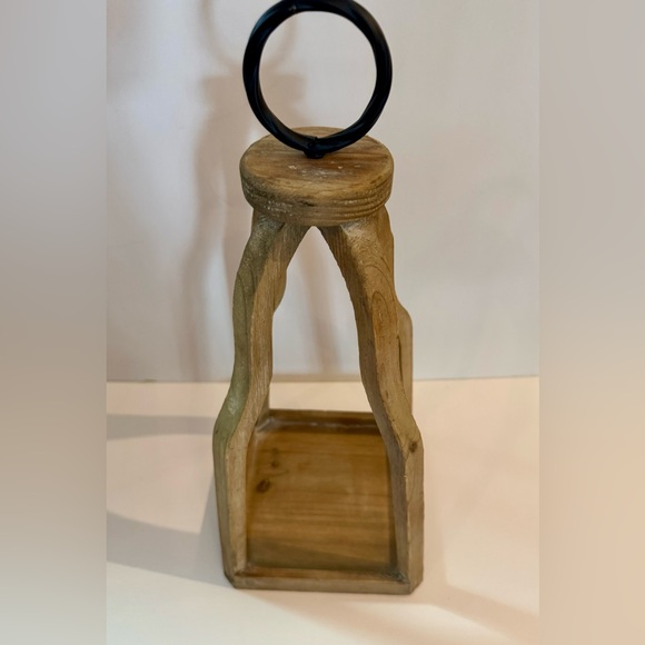 NWT✨Natural Open Wood Frame Lantern - Picture 3 of 11